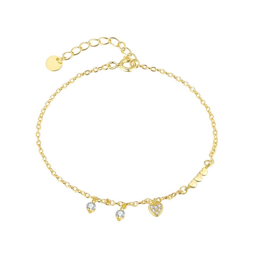 925 Silver 3 galvanization layers Zircon Minimalist Bracelets 1.3g