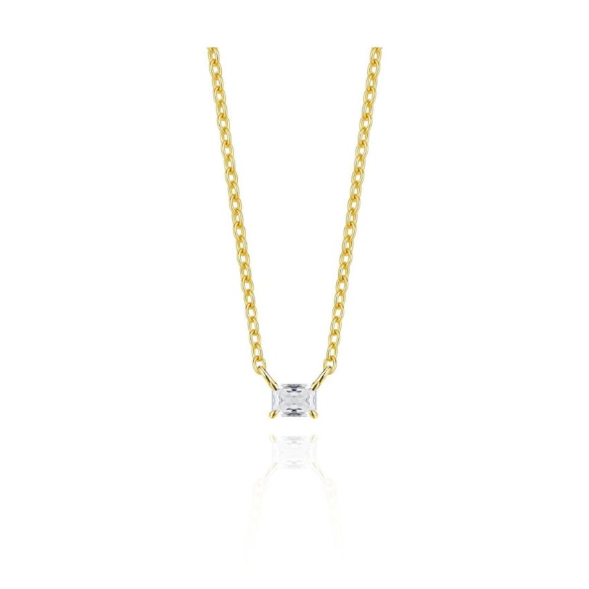 925 Silver Gold Plating Zircon Pendants 1.76g 450x3mm - 4mm