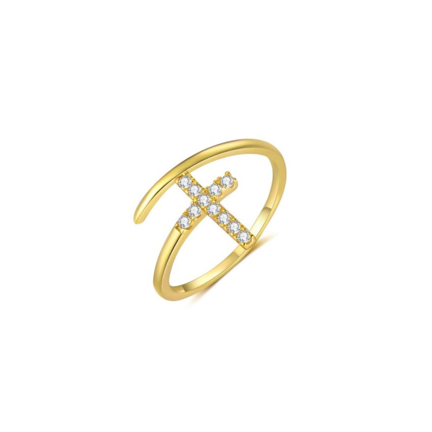 925 Silver Gold Plating Zircon Minimalist Rings 1.5g