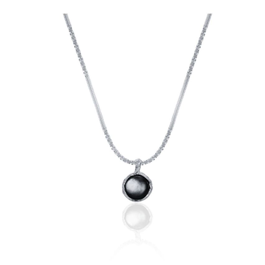 925 Silver Rhodium Plating Black Pearls Pendants 7.2g