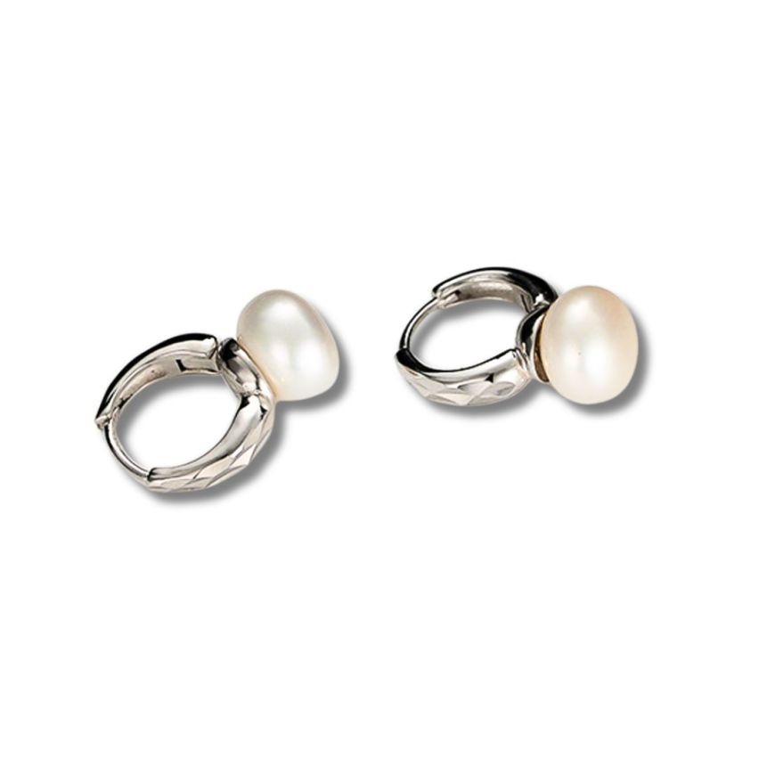 925 Silver Rhodium Plating Pearls Earrings 3g