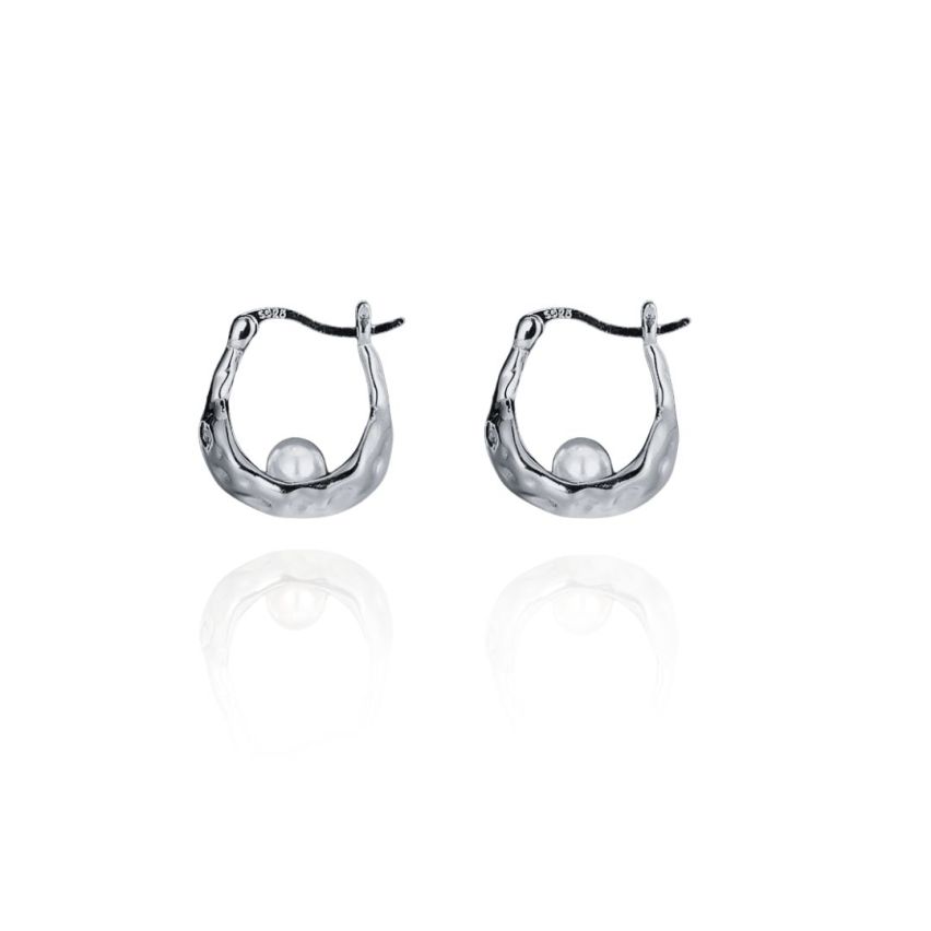 925 Silver Rhodium Plating Pearls Earrings 2.8g