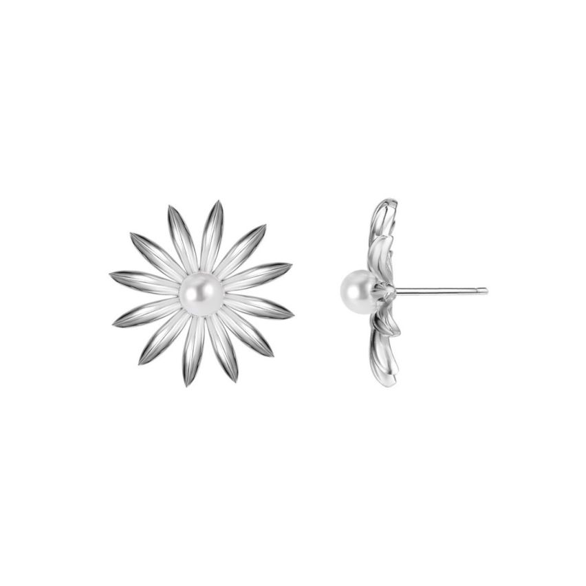 925 Silver Rhodium Plating Pearls Earrings 5.8g