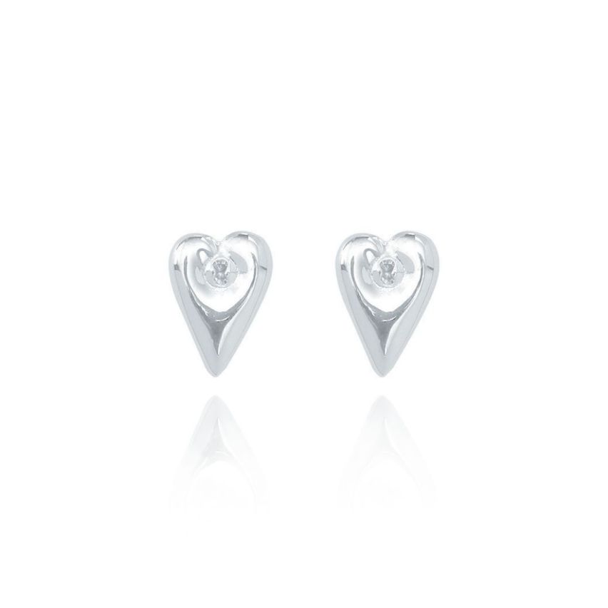 925 Silver Rhodium Plating Zircon Geometric Earrings 2.20g