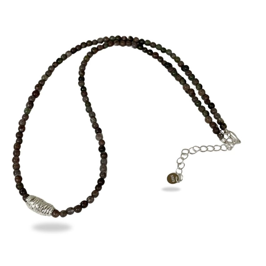 925 Silver Rhodium Plating Olive green Beads Pendants