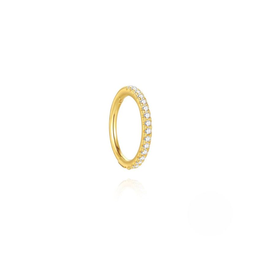 925 Silver New Gold Plating Zircon Hoop Earrings 0.53g - 1.2mm