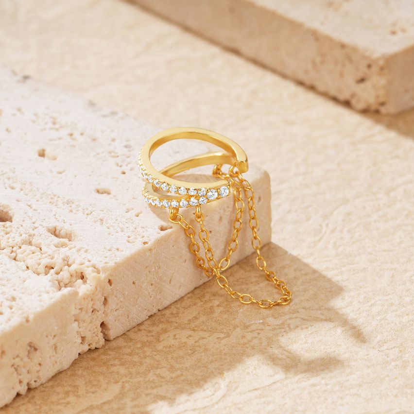 925 Silver 3 galvanization layers Gold Plating Zircon Minimalist Earrings 1.24g