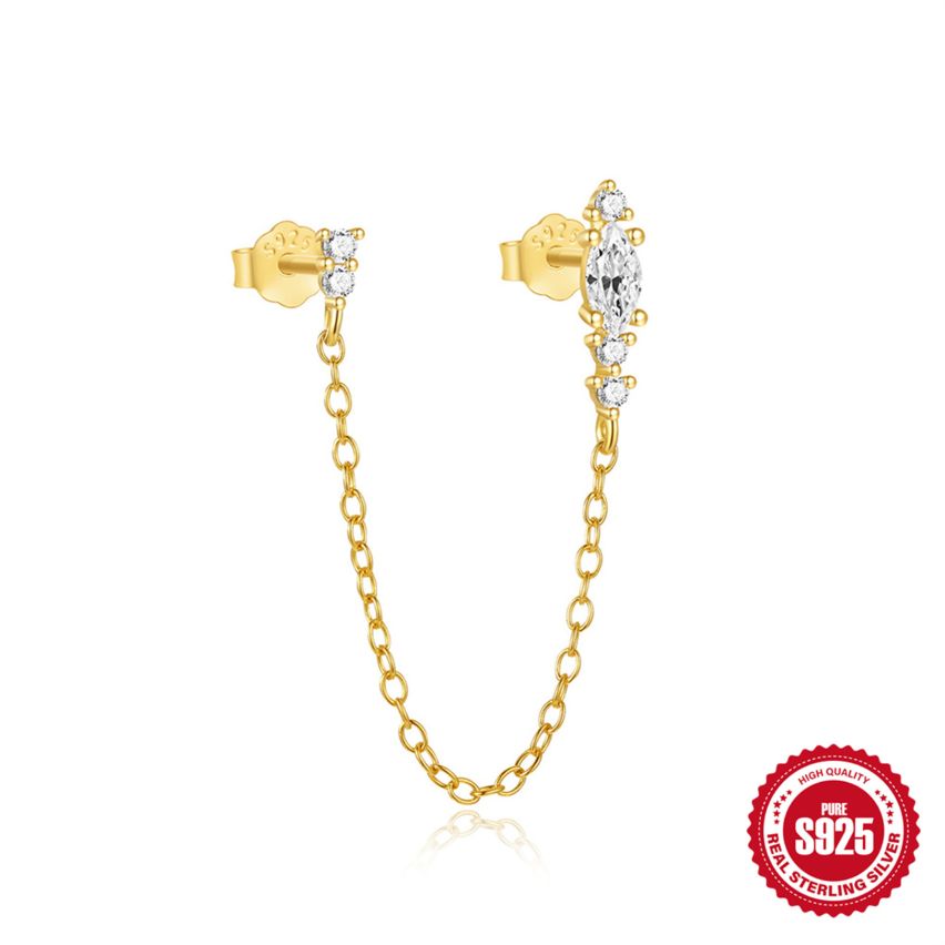 925 Silver 3 galvanization layers Zircon Minimalist Earrings 0.58g