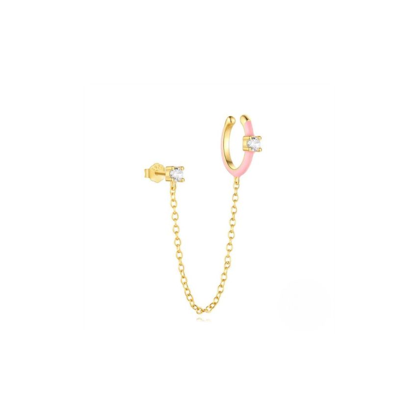 925 Silver 3 galvanization layers Zircon Minimalist Earrings 0.95g