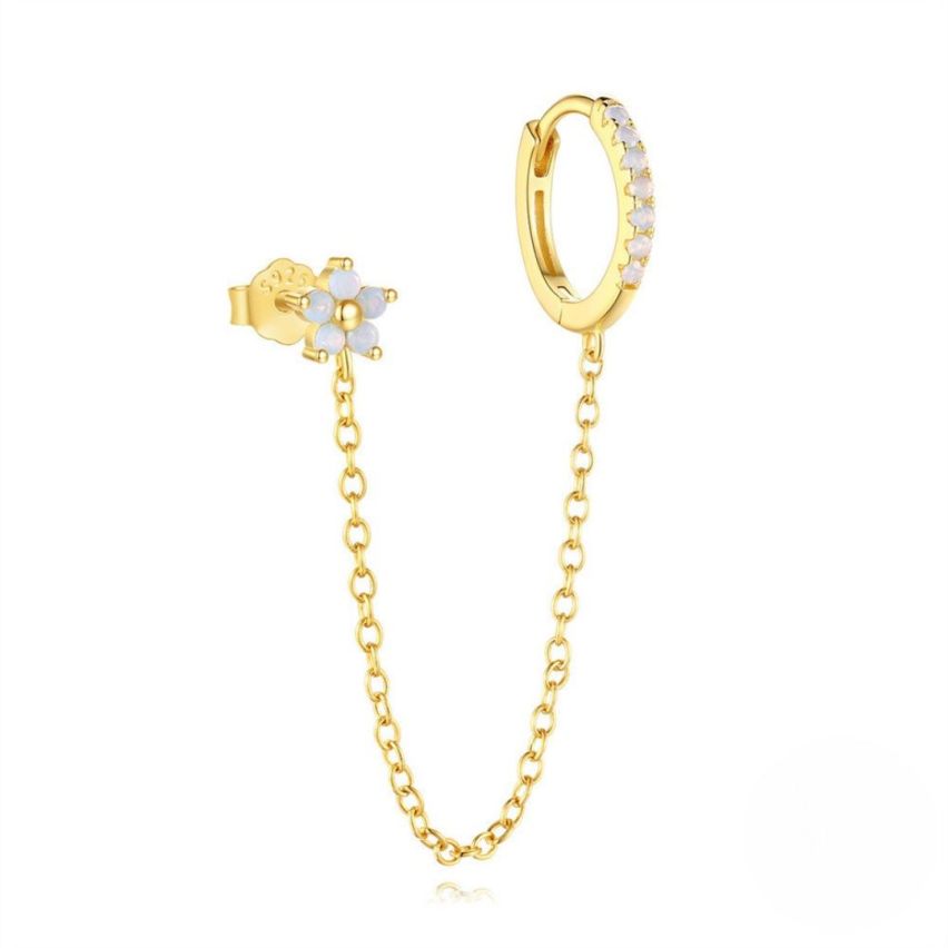 925 Silver 3 galvanization layers Opal Minimalist Earrings 0.94g