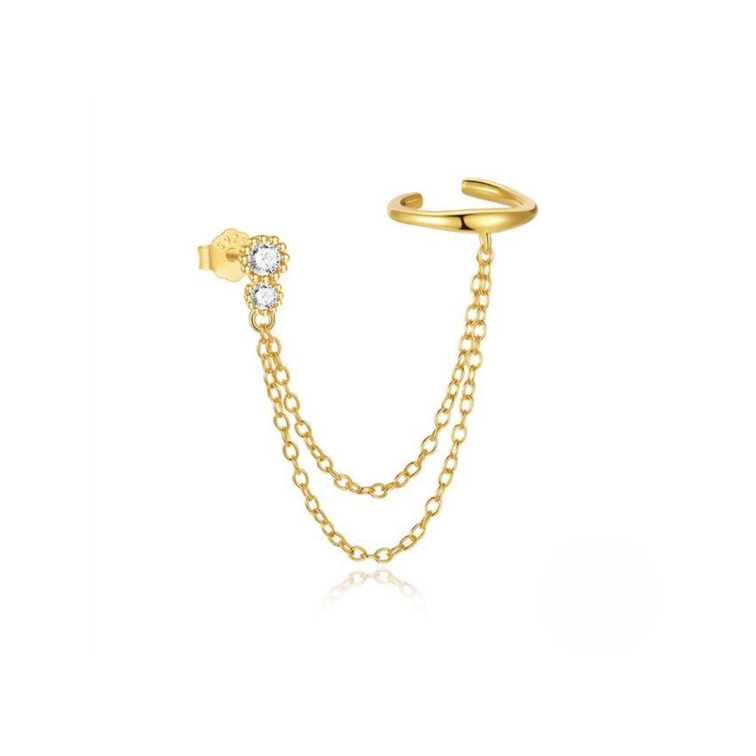 925 Silver 3 galvanization layers Zircon Minimalist Earrings 0.93g