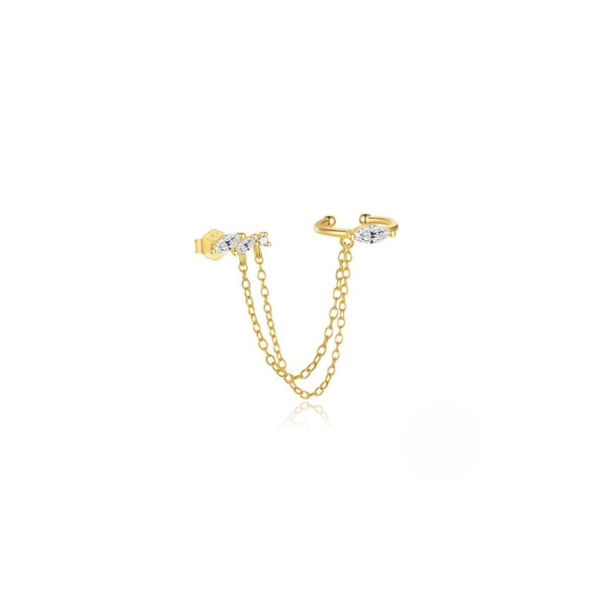 925 Silver 3 galvanization layers Zircon Minimalist Earrings 0.9g