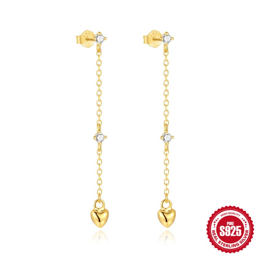 925 Silver 3 galvanization layers Zircon Minimalist Earrings 0.9g