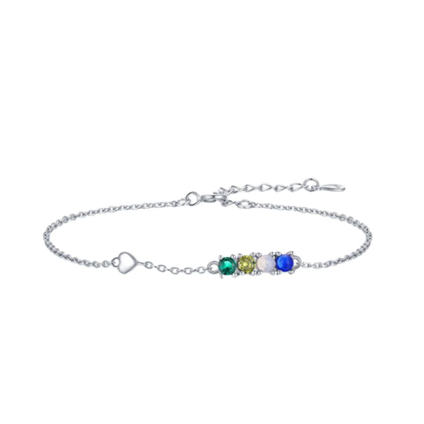 925 Silver Rhodium Plating Zircon Minimalist Bracelets 1.33g