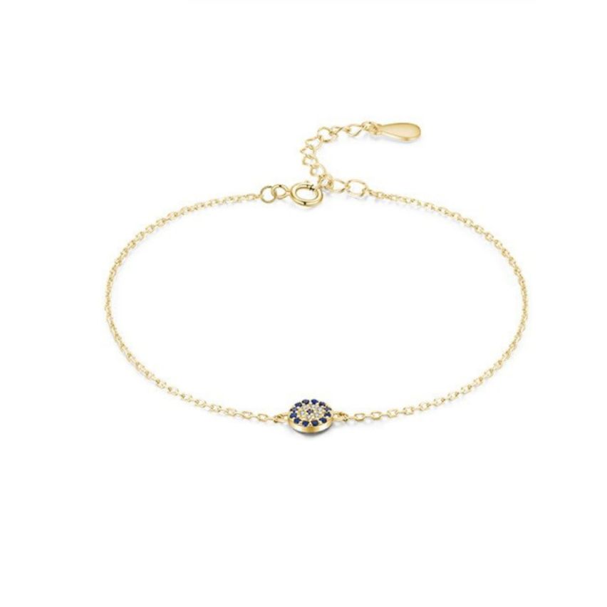 925 Silver Gold Plating Blue marine Minimalist Bracelets 0.95g