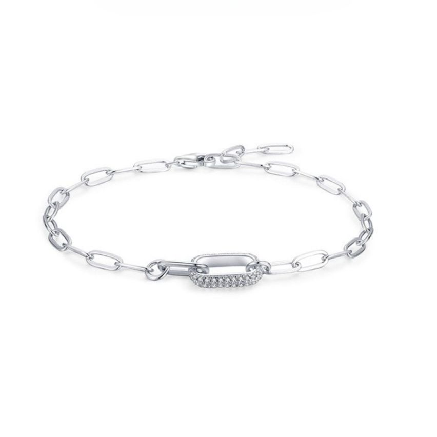 925 Silver Rhodium Plating GRA Moissanite-Diamond certificate Minimalist Bracelets 2.93g