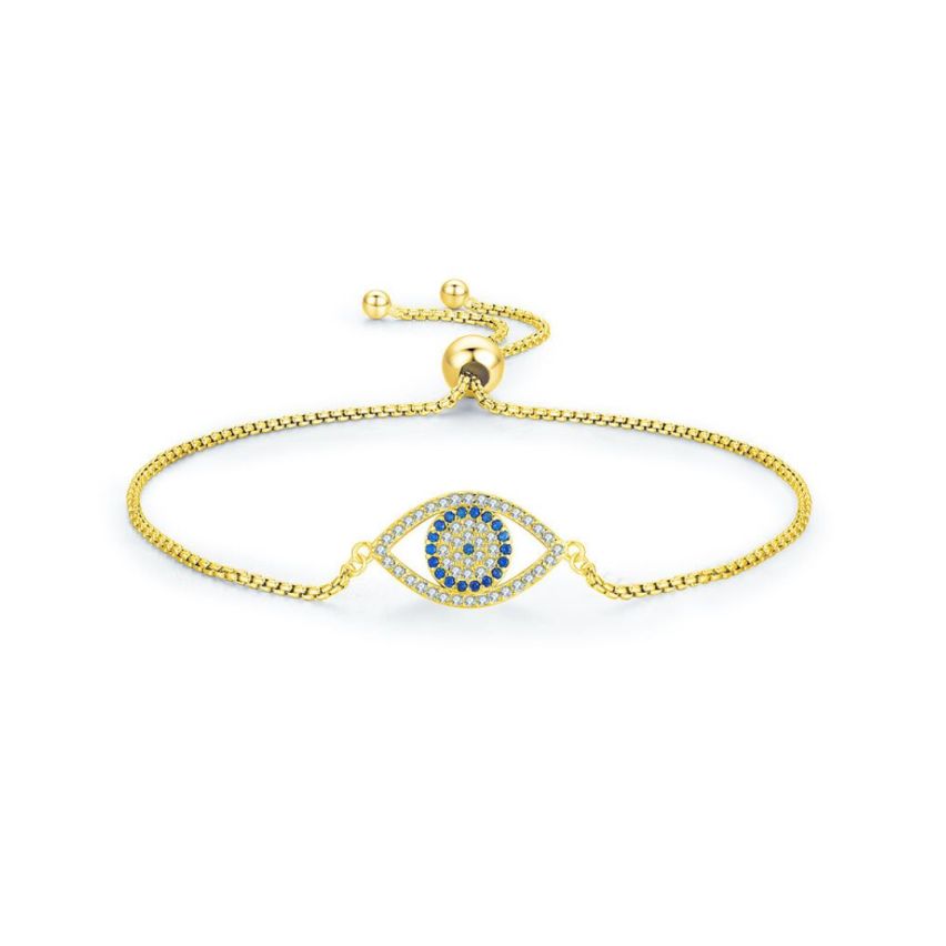 925 Silver Gold Plating Blue marine Zircon Minimalist Bracelets 3.5g