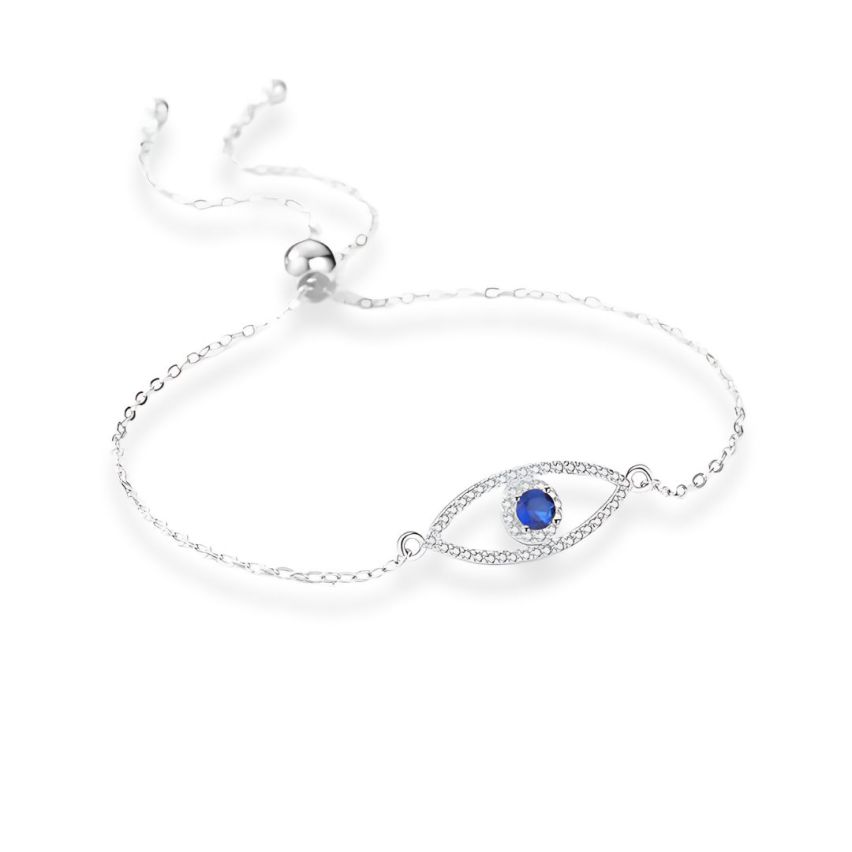 925 Silver Rhodium Plating Blue marine Zircon Minimalist Bracelets 2.25g