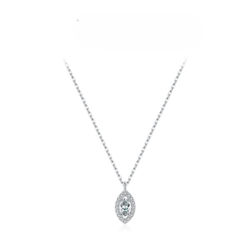 925 Silver Rhodium Plating Zircon Minimalist Pendants 1.69g