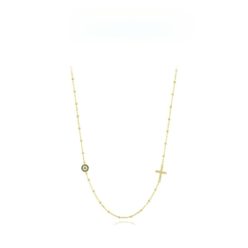 925 Silver Gold Plating Blue marine Zircon Minimalist Pendants 2.75g