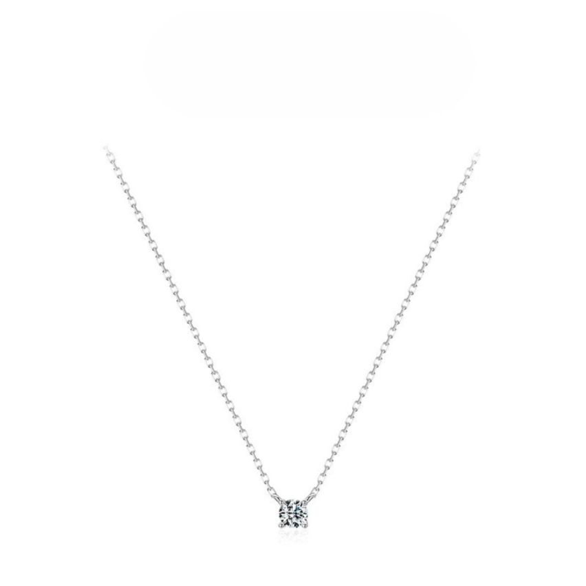 925 Silver Rhodium Plating Zircon Minimalist Pendants 1.07g 500x3mm