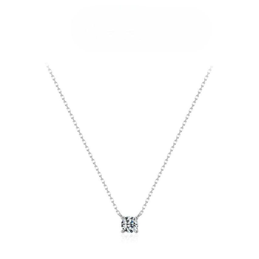 925 Silver Rhodium Plating Zircon Minimalist Pendants 1.07g 500x4mm