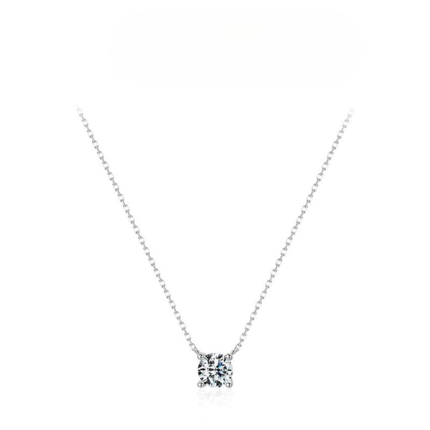 925 Silver Rhodium Plating Zircon Minimalist Pendants 1.07g 500x5mm