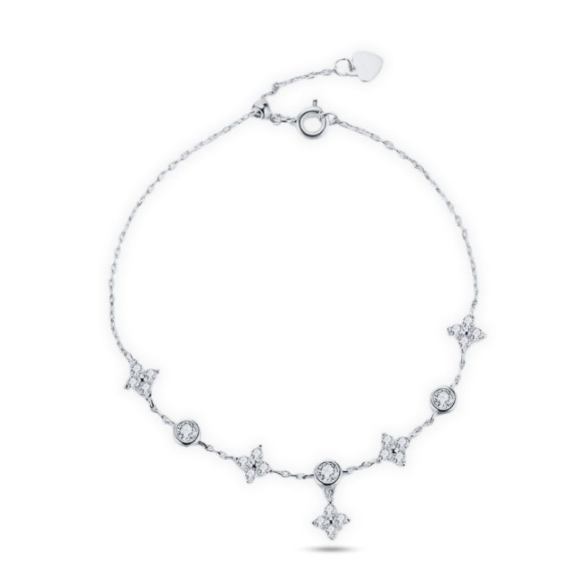 925 Silver Rhodium Plating Zircon Minimalist Bracelets