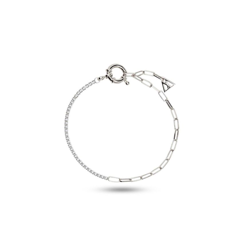 925 Silver Rhodium Plating Zircon Tennis Bracelets 5.6g