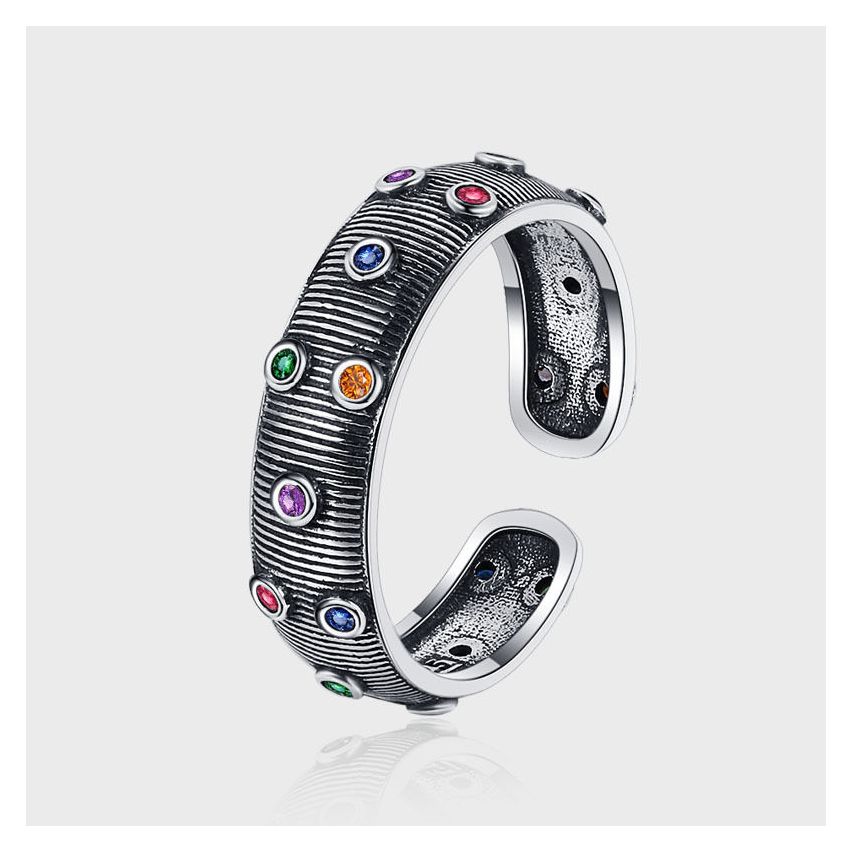 925 Silver Antique silver Zircon Balinese Rings