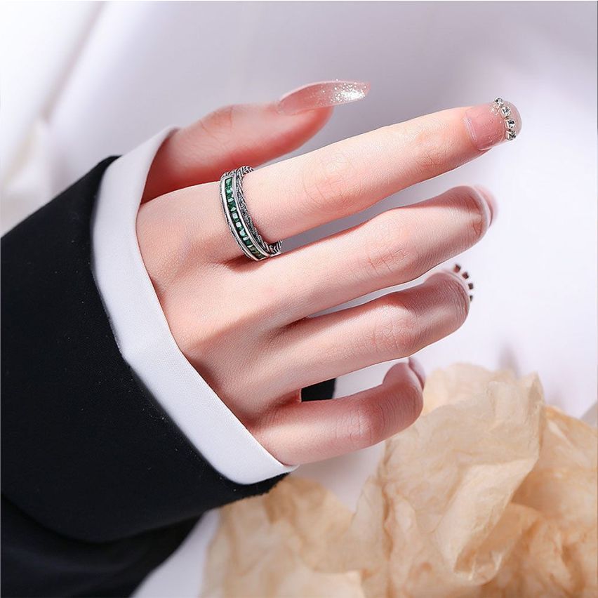 925 Silver Antique silver Zircon Balinese Rings