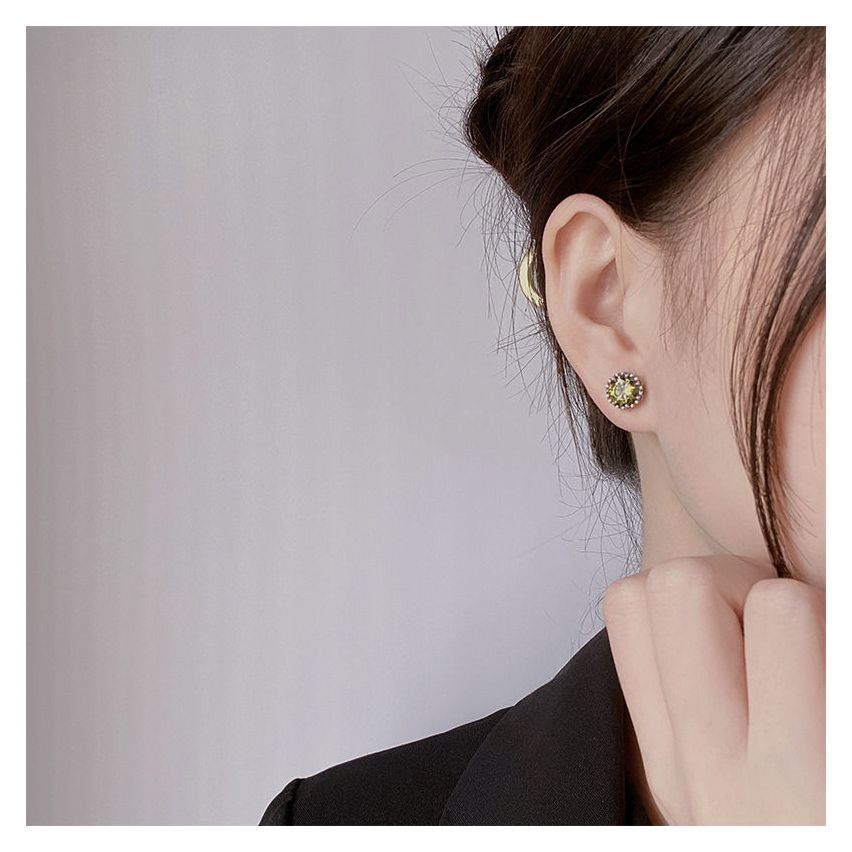 925 Silver Antique silver Olivine Balinese Earrings