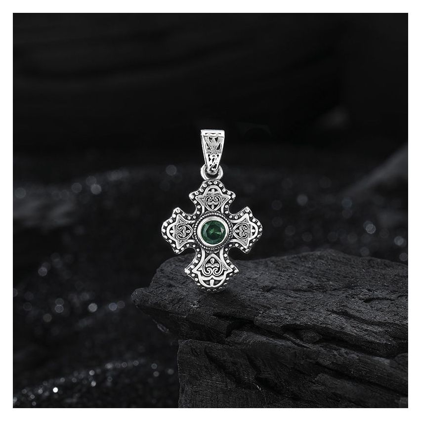 925 Silver Antique silver Zircon Urban street Pendants