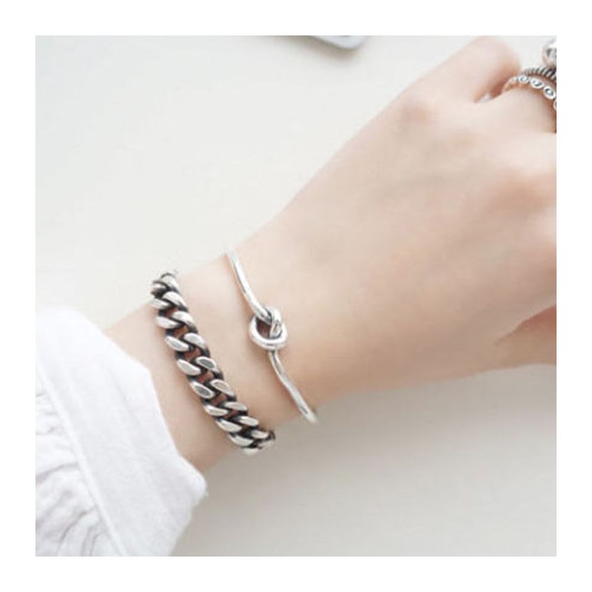 925 Silver Antique silver Geometric Bangles