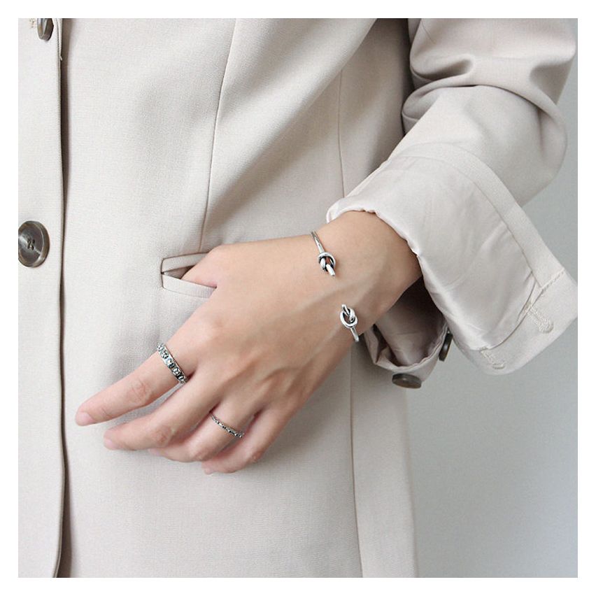 925 Silver Antique silver Geometric Bangles