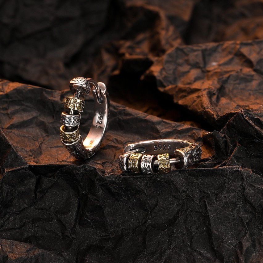 Antique silver Hoop Earrings 4.4g