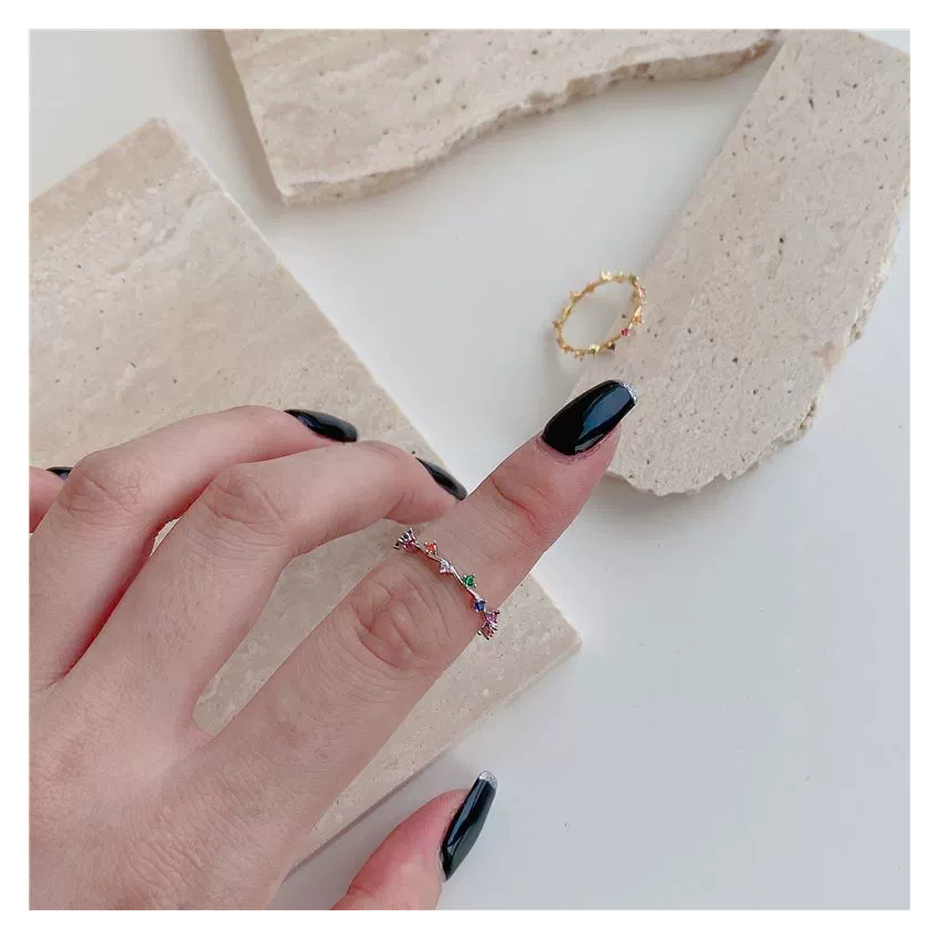 925 Silver Bicolor Rings 3g 4x5mm - 6mm