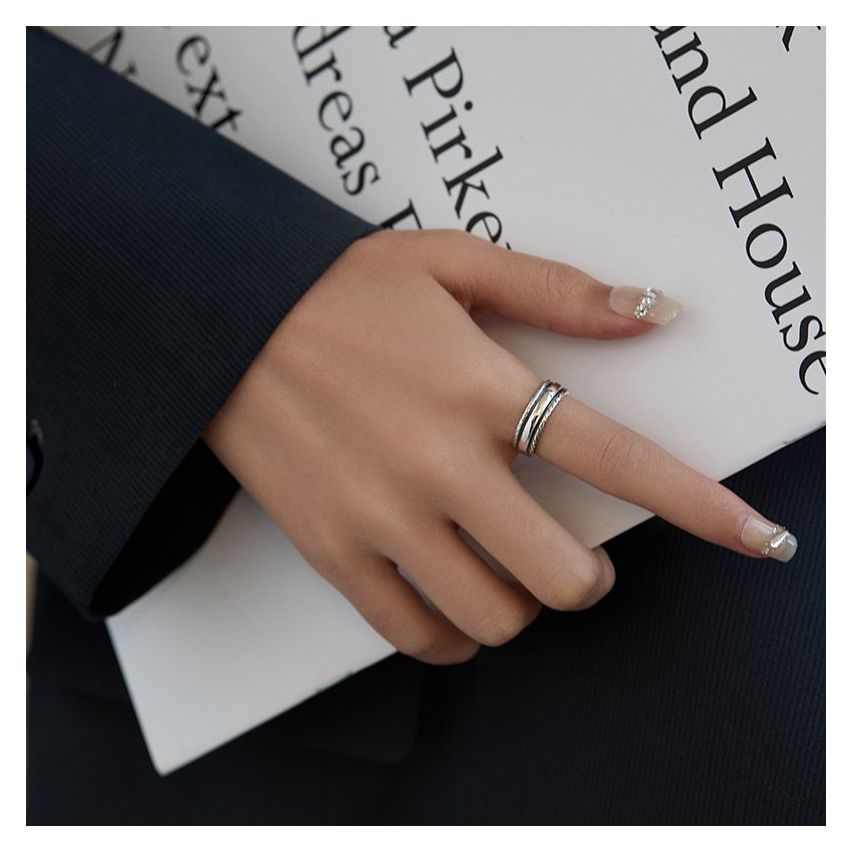 925 Silver Antique silver Smooth Rings