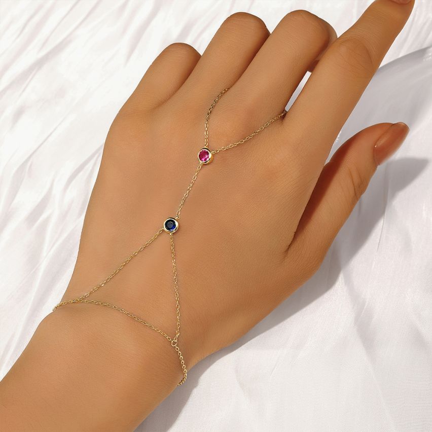 ESSENTIAL 3 galvanization layers 925 Silver Pink Zircon Indians Bracelets 