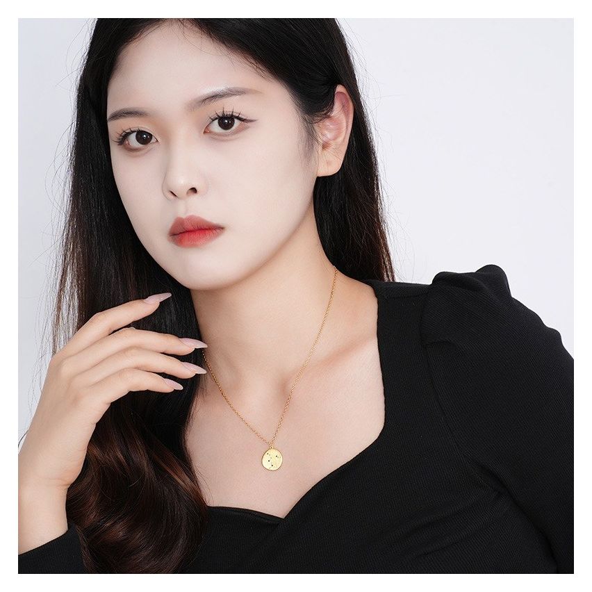 ESSENTIAL Brushed gold 925 Silver Zircon Smooth Pendants