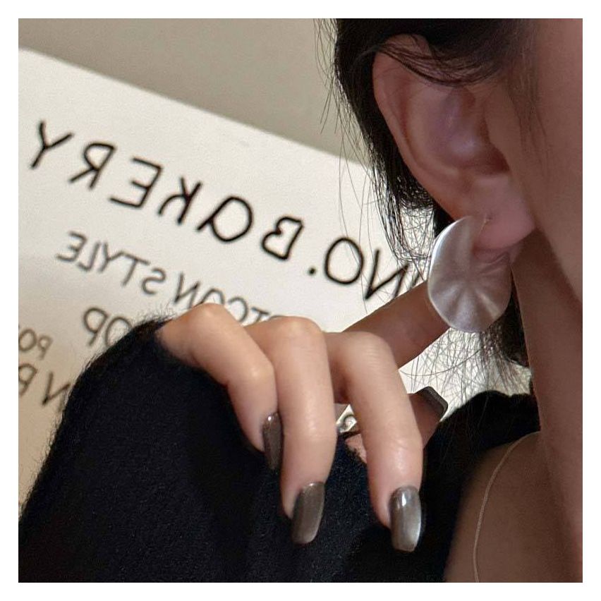 925 Silver Brushed silver Hoop Earrings