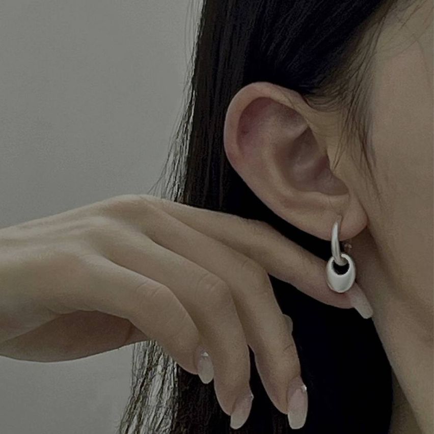 ESSENTIAL Brushed silver 925 Silver Smooth Earrings