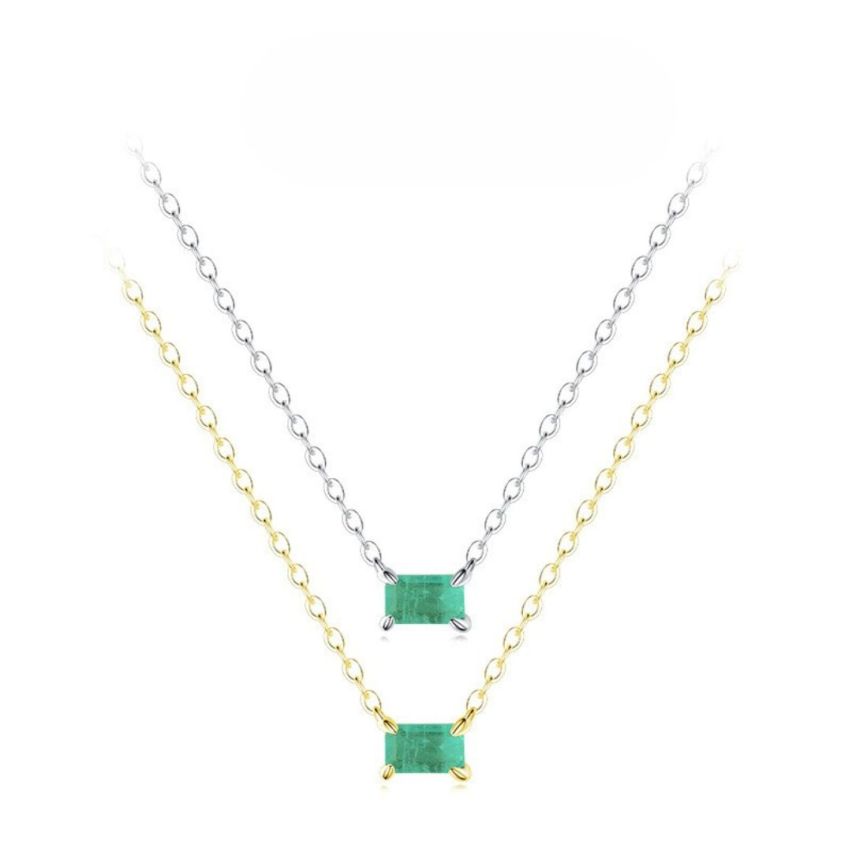 925 Silver Green Minimalist Pendants 1.5g