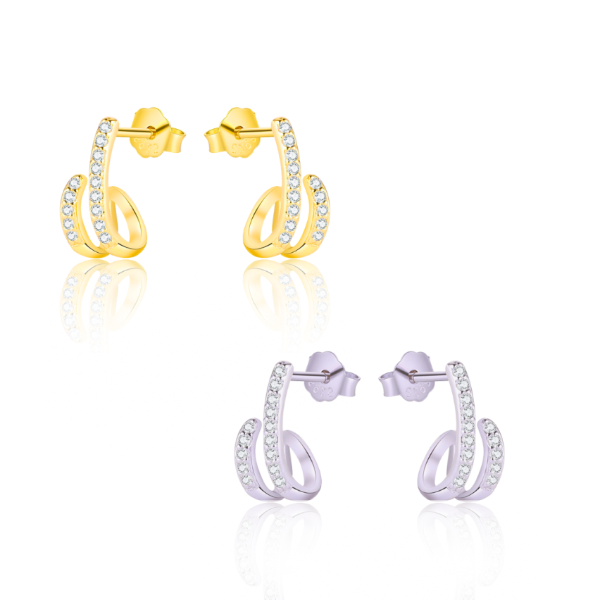 925 Silver Zircon Minimalist Earrings