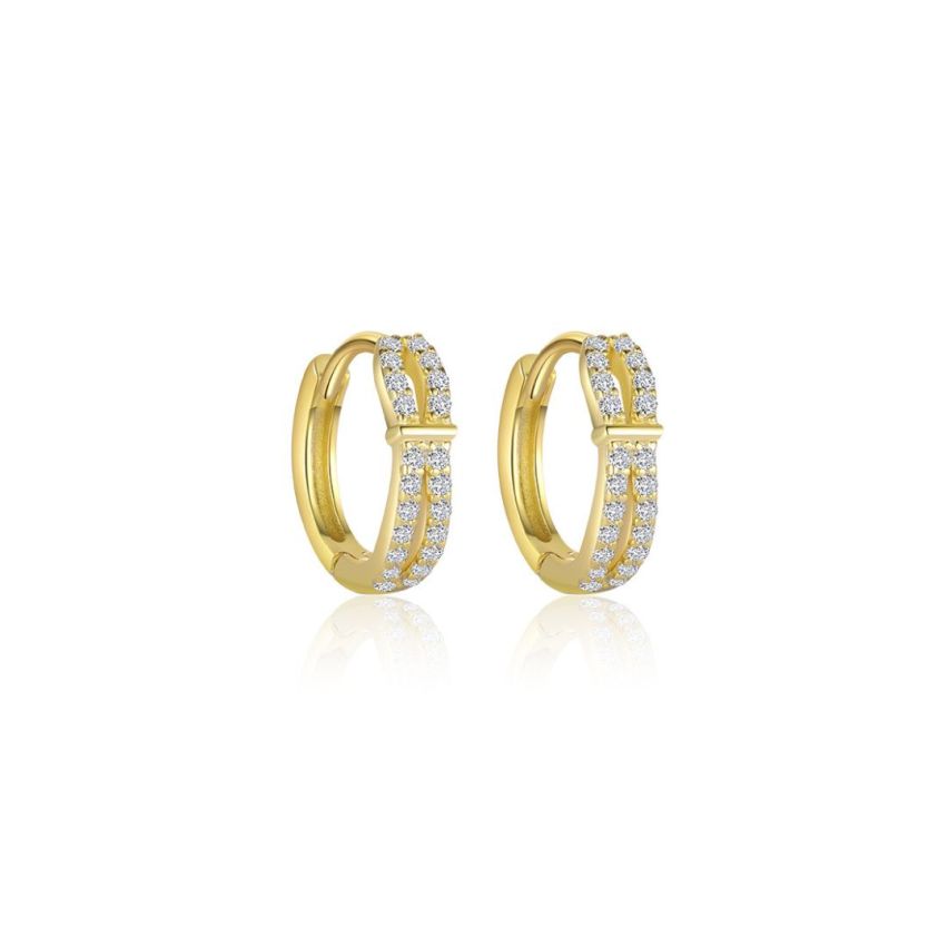 925 Silver Gold Plating Zircon Minimalist Earrings