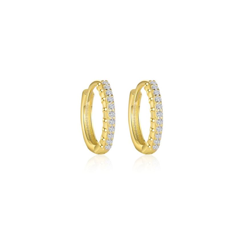 925 Silver Gold Plating Zircon Minimalist Earrings