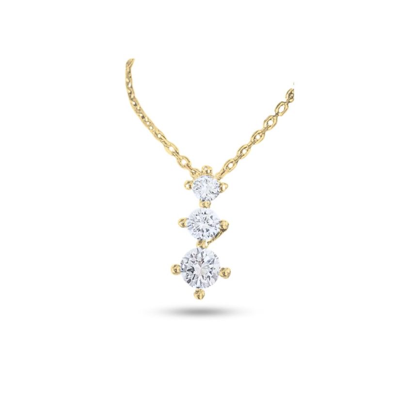 925 Silver Gold Plating Zircon Pendants 1.75g 450x1mm