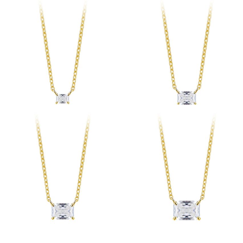 925 Silver Gold Plating Zircon Pendants