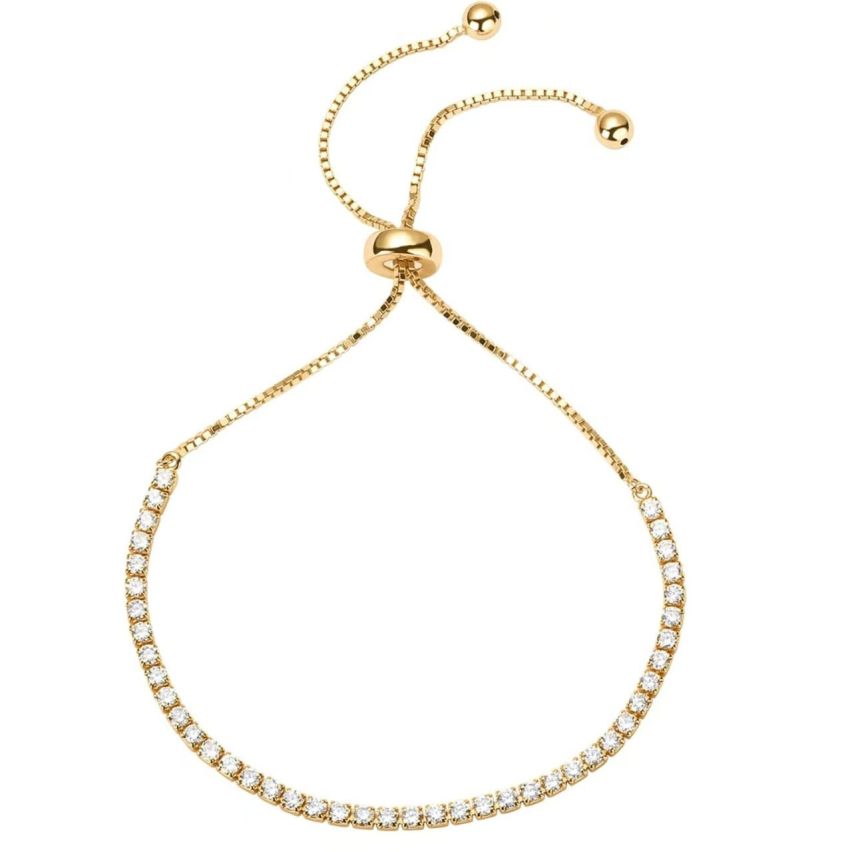 925 Silver Gold Plating Zircon Tennis Bracelets 5g