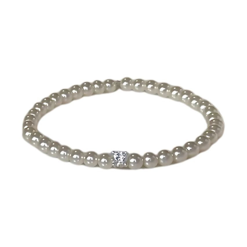 925 Silver Rhodium Plating Grey Shijia pearl Pearls Bracelets 3.8g